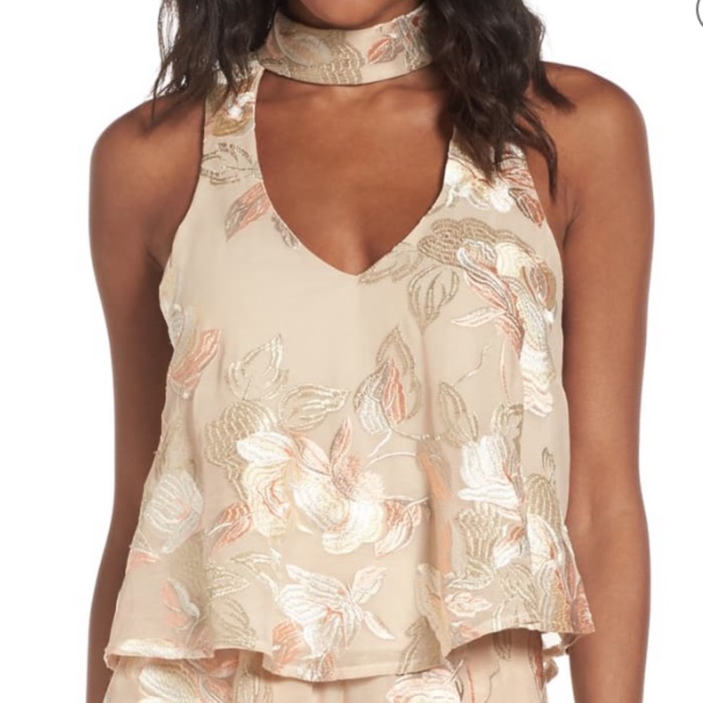 Show Me Your Mumu Joy Embroidered Choker Top